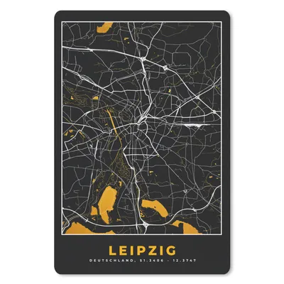Produktbild von MuchoWow® Mauspad Mousepad Leipzig - Gold - Stadtplan - Deutschland - Karte 18x27 cm - Mousepads - Maus Mat - Pad - Mausunterlage