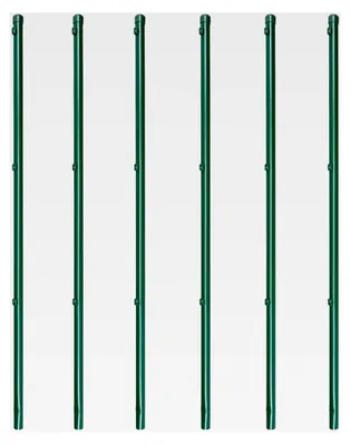 Produktbild von 6 Zaunpfosten für Maschendrahtzaun, zinkphosphatiert und grün kunststoffbeschichtet, 34x1500mm