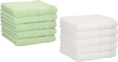 Produktbild von Betz 10 Stück Seiftücher 30x30 cm PALERMO 100% Baumwolle  Farbe: weiß und grün