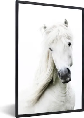 Produktbild von MuchoWow® Gerahmtes Poster Pferde - Nutztiere - Mähnen 20x30 cm - Poster mit Schwarzem Bilderrahmen Wandposter Rahmen Foto Bilder - Drucken - Bilder Poster im Rahmen