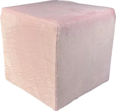 Zdjęcie produktu dla Pufa 40×40 cm podnóżek VELVET MINKY kwadratowa siedzisko miękka welurowa tkanina jasno różowa