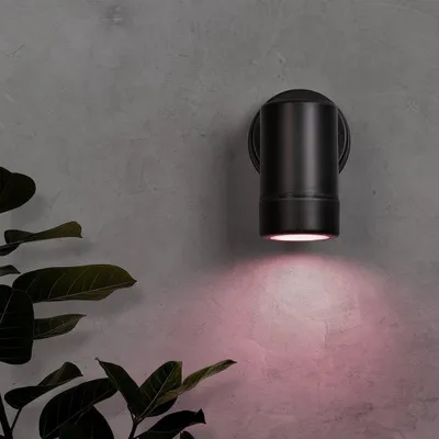 Produktbild von hoftronic Smart LED Wandlampe GU10 5,5W 345lm RGBWW IP44 Schwarz Polycarbonat