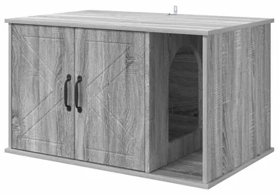 Obrázok produktu pre vidaXL, mačací domček Sonoma, sivý, 85 x 55 x 50,5 cm, drevotrieska