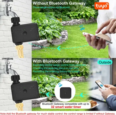 Obrázok produktu pre Tuya Wifi Záhradníctvo Automatické zavlažovanie Časovač vody Automatické zavlažovacie zariadenie Záhradný balkón Snímanie dažďa Ovládanie inteligentného zavlažovacieho systému