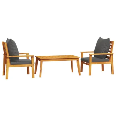 Produktbild von vidaXL 3-tlg. Garten-Lounge-Set mit Kissen Massivholz Akazie