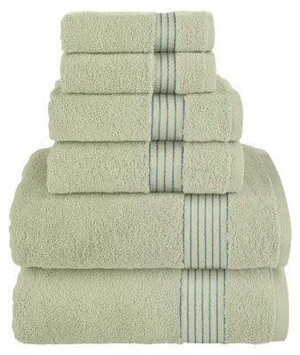 6-teiliges Baumwoll-Handtuchset – 2 Waschlappen, 2 Handtücher, 2 Badetücher