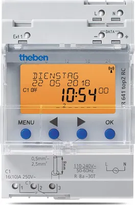 Produktbild von Theben TR 641 top2, Blau, Grau, Digital, Thermoplast, 1 Kanäle, IP20, 110 - 240 V