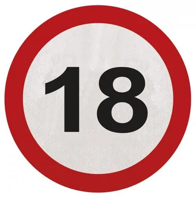 Produktbild von 18. Geburtstag Verkehrsschild 20 Servietten