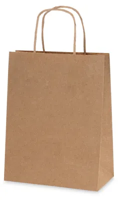 Produktbild von Kaenguruh Papiertragetasche 180*80*225mm Natron braun 90g mit Papierkordel