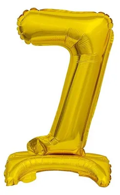 Produktbild von Folienschiffchen mit der Zahl 7, stehend, 38 cm, goldfarben, GoDan