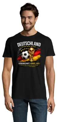 Produktbild von DeutschlandPokal Fußball Pokal Fanmotiv Print Rundhalsshirt