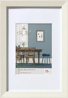 Image de Walther Fiorito cadre photo en bois 18x24 cm blanc à poser