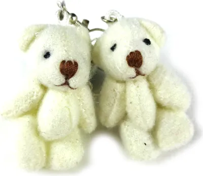 Produktbild von Teddy Ohrringe Miniblings Hänger Teddybär Bär Teddyohrringe Plüsch weiß