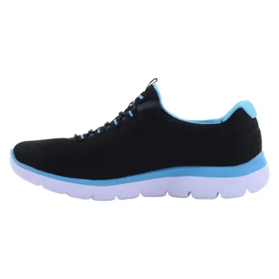 Produktbild von Skechers Damen Summits 12980 Turnschuhe, Black Mesh/ Turquoise Trim, 35.5 EU
