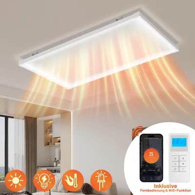 Image de Jayseuw Chauffage infrarouge 770W, Chauffage infrarouge avecApp WiFi, Détection fenêtre ouverte, Chauffage infrarouge avec thermostat, Chauffage infrarouge pour plafond