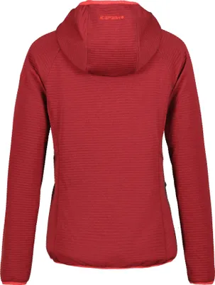 Produktbild von Icepeak Midlayer Berryville mit Kapuze für Damen, Farbe:Rot, Größe:S