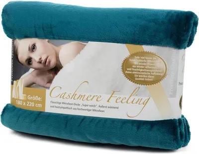 Produktbild von Gözze Premium Cashmere-Feeling Decke petrol 180x220 cm