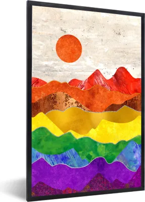 Produktbild von MuchoWow® Gerahmtes Poster Regenbogen - Stolz - Schwul 40x60 cm - Poster mit Schwarzem Bilderrahmen Wandposter Rahmen Foto Bilder - Papierdruck - Wandbilder