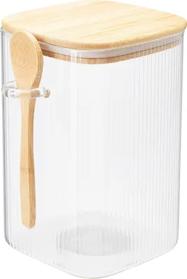 Produktbild von Glasbehälter mit Deckeln ZUNI, geriffeltes Glas