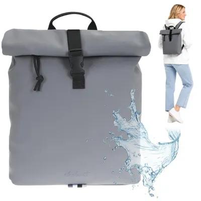 Produktbild von Damen Rucksack Handtasche klein Elephant Lykka Tasche A4 Freizeitrucksack Frauen iPad Fach - Grey - Black (grau) 2