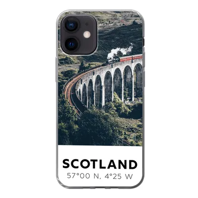 Produktbild von MuchoWow® Handyhülle Schutzhülle Hülle für iPhone 12 Schottland - Zug - Sommer - Eisenbahn Silikon Softcase Handy Hülle - Schutzhülle