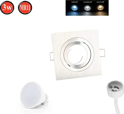 Immagine prodotto di Faretto da incasso orientabile 35° GU10 Ø86mm Foro in alluminio incl. lampadina LED GU10 5W bianco caldo 350 lumen Argento Angolare