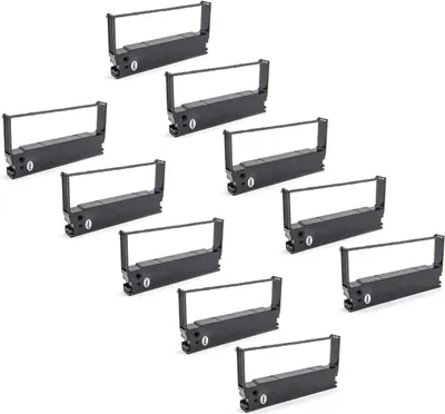 Produktbild von vhbw 10x Farbband Schriftband kompatibel mit Epson TM-U 675, TM-H6000i, TM-H6000iv Nadeldrucker, Bondrucker - Schwarz