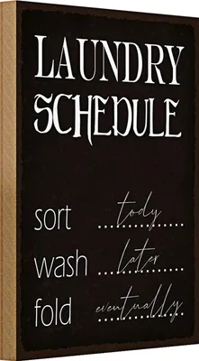 Produktbild von Holzschild Spruch 20x30cm laundry schedule sort tody wash