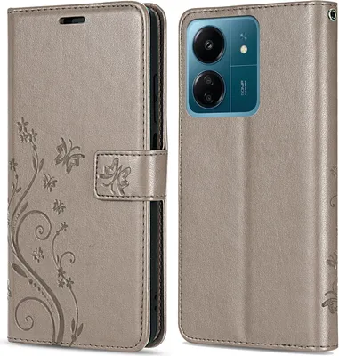 Produktbild von Hülle Xiaomi Redmi 13C /Poco C65, Handy Tasche Handyhülle Wallet Case Flip Cover Grau