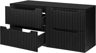 Produktbild von Waschtischunterschrank 'Skelbolu' hängend mit Schubladen 120 x 60 x 40 cm Schwarz