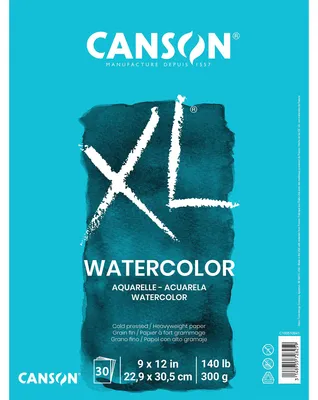 Produktbild von Canson Aquarellblock, 22,9 x 30,5 cm, 2 Stück, Faltdeckel, 30 Blatt, Weiß