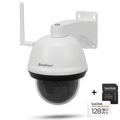 Produktbild von SecuFirst Überwachungskamera Aussen WLAN,128GB Lokaler Speicher, PTZ Outdoor Wifi IP Kamera Überwachungs,1080P,AI-Bewegungsmelder,Sirenen-Alarm,2-Wege