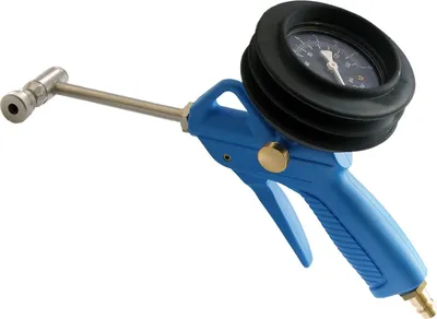 Produktbild von ALLIGATOR 3019 L Reifenfüllpistole mit Manometer für SV/AV, bis 10 bar/145 psi, blau/schwarz/silber