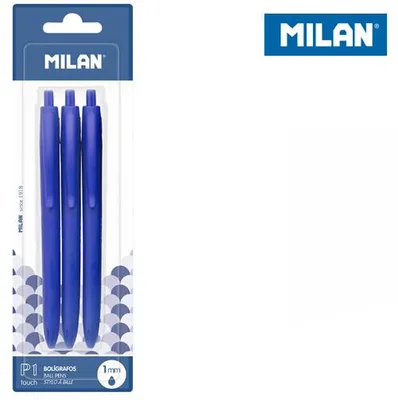 Obrázek produktu pro Długopisy P1 Touch niebieskie zestaw 3 sztuk Milan