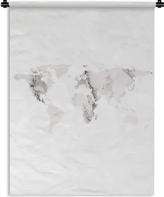 Produktbild von MuchoWow® Wandteppich Wandbehang Weltkarte - Marmor - Grau 60x80 cm Tapisserie Dekoration Wandtuch - Decke - Wandtücher - Wohne