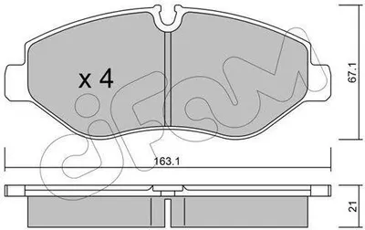 Produktbild von CIFAM Bremsbeläge Satz Vorne Bremsklötze passend für MERCEDES-BENZ SPRINTER 3,5-t Kasten (906) 822-671-0