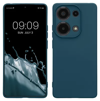 Produktbild von kwmobile Slim Case kompatibel mit Xiaomi Redmi Note 13 Pro 4G Hülle - Handyhülle aus Silikon in Petrol matt