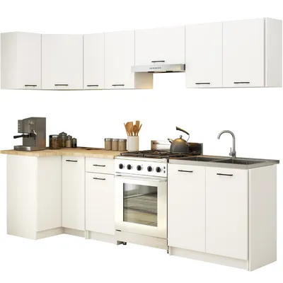 Zdjęcie produktu dla Zestaw kuchenny narożny OLIWIA 3.0m Biały 300 cm 300x46x203 cm