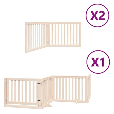 Zdjęcie produktu dla vidaXL 8-częściowa bramka dla psa ze składanymi drzwiami 640 cm drewno topolowe