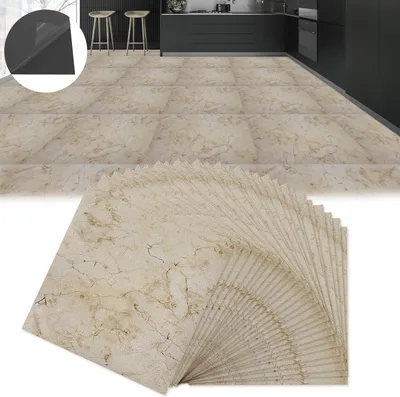 Obrázek produktu pro UISEBRT 27 kusů vinylových podlah 30 x 30 cm DIY samolepicí voděodolná PVC podlaha, 3D dřevěná podlaha, cca 2,5 m² - dubový vzhled červenohnědý