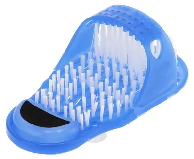 Produktbild von Dusch-Fußwäscher, Schuh-Peeling-Massagegerät, Reiniger aus Kunststoff mit Saugnapf, Blau
