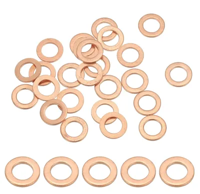 Produktbild von 25 Kupferdichtringe, M6 x 10 mm Kupfer-Flachscheiben, Kupferdichtringe für Schrauben und Bolzen
