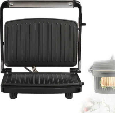 Zdjęcie produktu dla LIVOO Grill elektryczny stołowy grill elektryczny grill kontaktowy balkonowy DOC232G szary