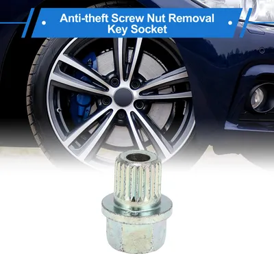 Image de Écrou De Verrouillage De Roue Compatible Pour Bmw, En Acier Allié Galvanisé Durable 40/23Pt De Couleur Argent, Vis Anti-Vol Avec Clé De Démontage