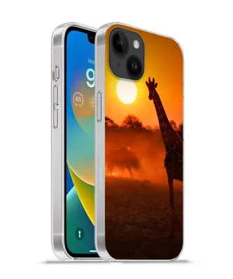 Produktbild von MuchoWow® Handyhülle Schutzhülle Hülle für Apple iPhone 14 Plus - Soft case Giraffe - Sonne - Savanne Silikon Softcase Handy Hülle - Abbildung