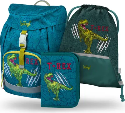 Produktbild von BAAGL SET 3 Airy T-REX: Aktentasche, Federmäppchen, Tasche