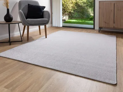 Produktbild von Steffensmeier Kurzflor Teppich Ibiza | Wohnzimmerteppich | Stilvoll | Pflegeleicht | Jugendteppich | Grau, Größe: 200x250 cm