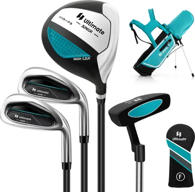 Produktbild von COSTWAY 4-dielna detská sada golfových palíc, pravoruká sada golfových palíc pre deti vo veku 5-7 rokov Modrá