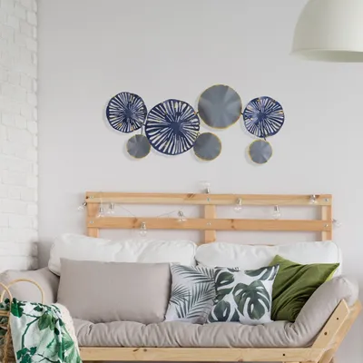 Obrázek produktu pro Wallity, kovová nástěnná dekorace ručně malovaná, rozměry 79 x 8 x 35 cm, 100% kov, kód produktu