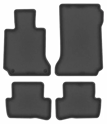 Image de Tapis de sol en moquette pour Mercedes C W204 2007-2014 (berline/break/coupé) – jeu 4 pièces, gris graphite, sur mesure – Wielganizator DURBAN